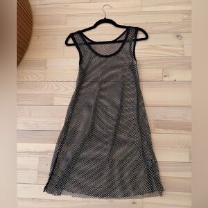 Leslie Amon Black Mesh Sleeveless Dress